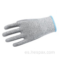 Guantes de trabajo HPPPE resistentes a Hespax Pu recubiertos